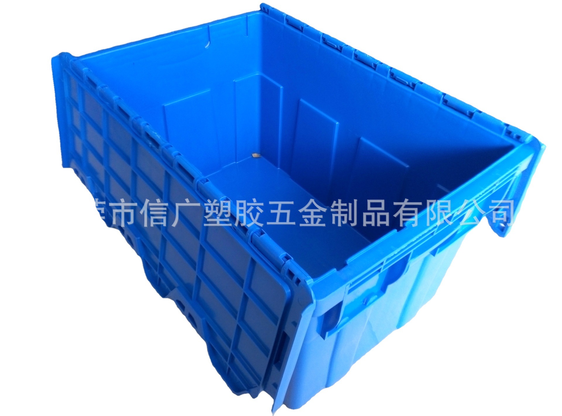 供应广州市物流箱 翻盖斜插式周转箱 加盖套叠塑胶箱 仓储联盖箱