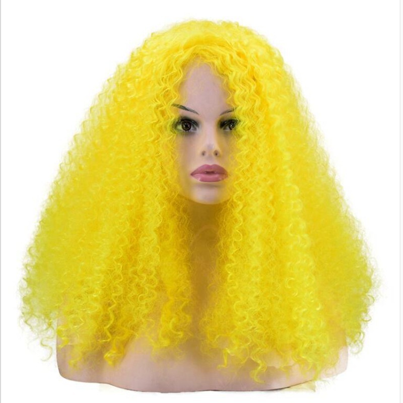 Peluca de cosplay, fiesta de Halloween, juego de cabeza, punto medio, blanco y negro, punto medio, gradiente, peluca de rollo largo europea y americana