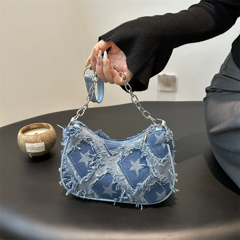 Допамин подмышки маленькая сумка женская 2024 новый стиль дикая клетка звезды пельмени сумка повседневная сумка на плечо