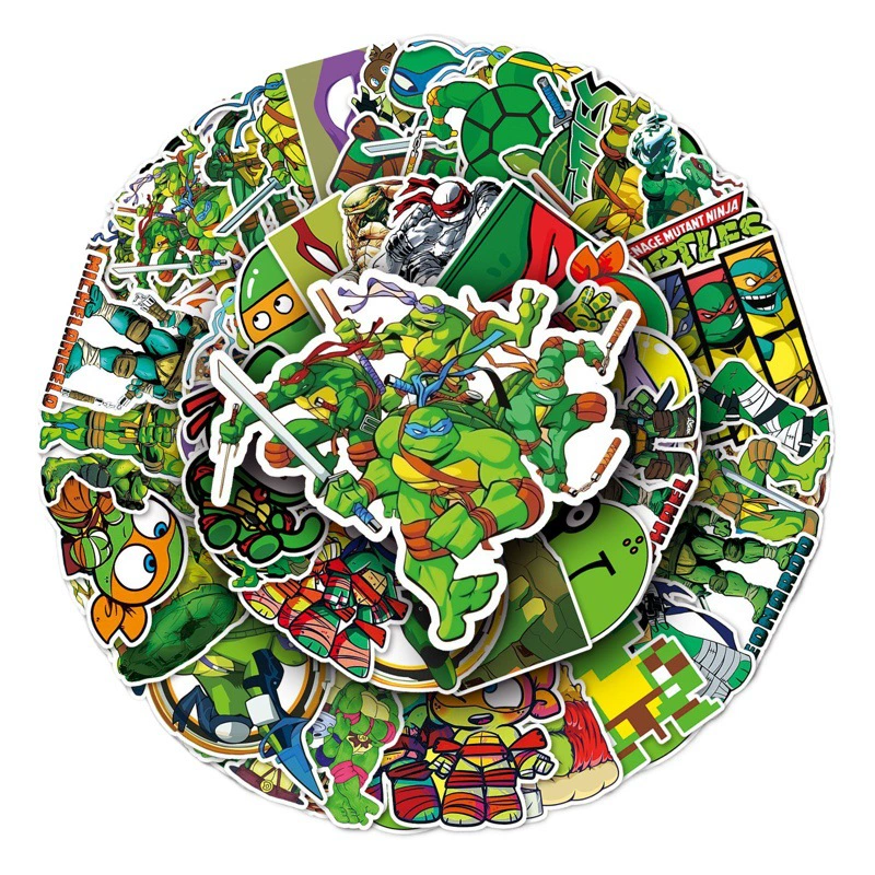 52 аниме мультфильм черепашки ниндзя дневные персонажи граффити водонепроницаемый чемодан стикер для ноутбуков