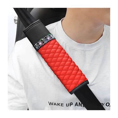 New Car Seat Belt Seat belt shoulder pad - red-2265
