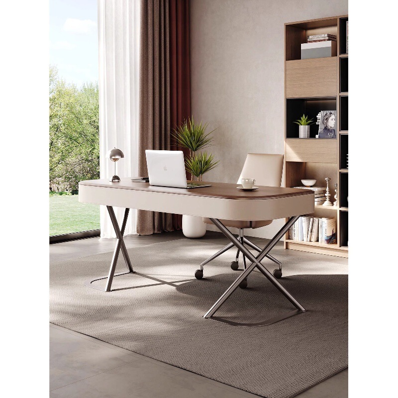 Xgn918 Solid Wood Desk Modern Economical Light Luxury Style Simple Home Study Desk Walnut Wood Office Desk