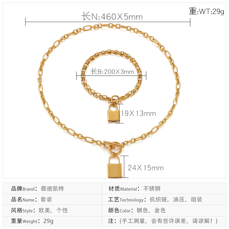 Fashion 18K Gold Plated Titanium Steel Wholesale display picture 1