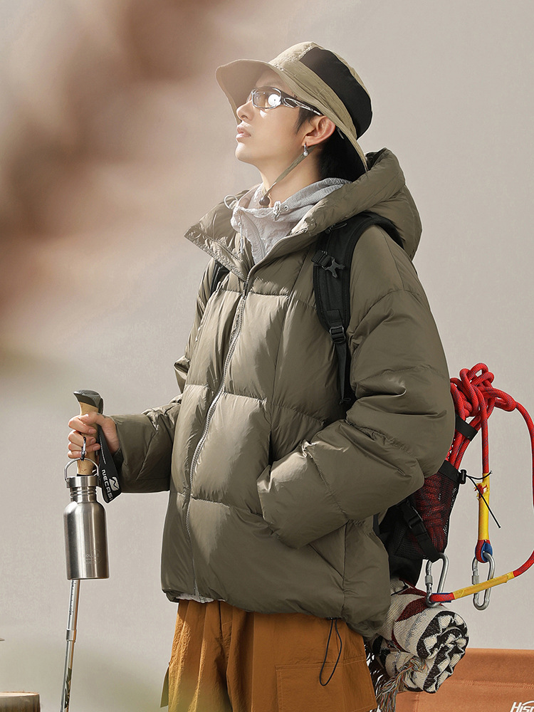 90 ベルベット軽量撥水フード付きダウンジャケット男性と女性のための冬の防風シルエット厚みのあるパンジャケット q