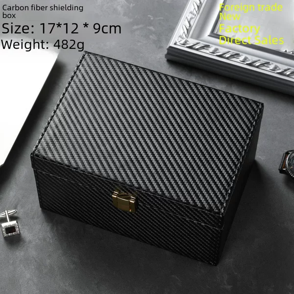 Foreign trade new popular GPS/NFC signal blocking anti-theft box carbon fiber car key shielding box RFID cover