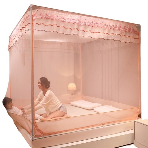 Children's anti-fall mosquito net with three doors and zipper, 1.5m bed Mongolian tent, 1.8m bed for home use, 1.2m sitting bed-style mosquito net, model 2