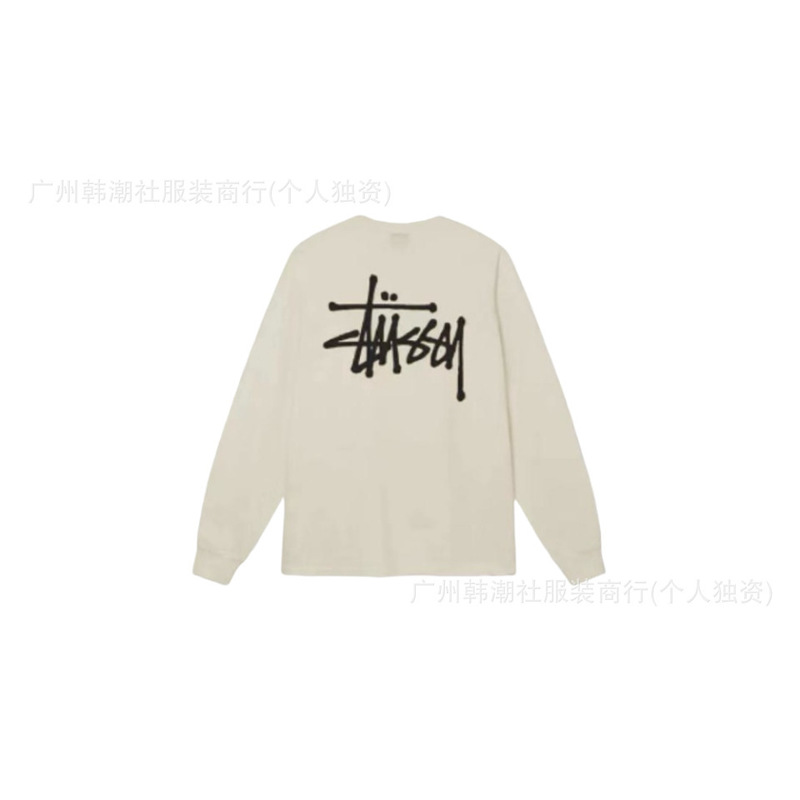 オリジナルラベルクロスボーダー新しいトレンディなブランド stu ツアークラシックレタープリントラウンドネック長袖 Tシャツドロップシッピング|undefined
