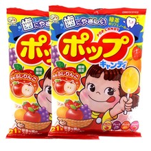 日本不二家什锦果味棒棒糖护齿儿童棒棒糖网红糖果 125g*6包/组