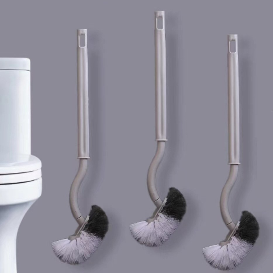 Japanese-style With Bent Head, No Dead Angle, Wall-mounted Toilet Cleaning Brush For Home Use, Wholesale_voghion.com