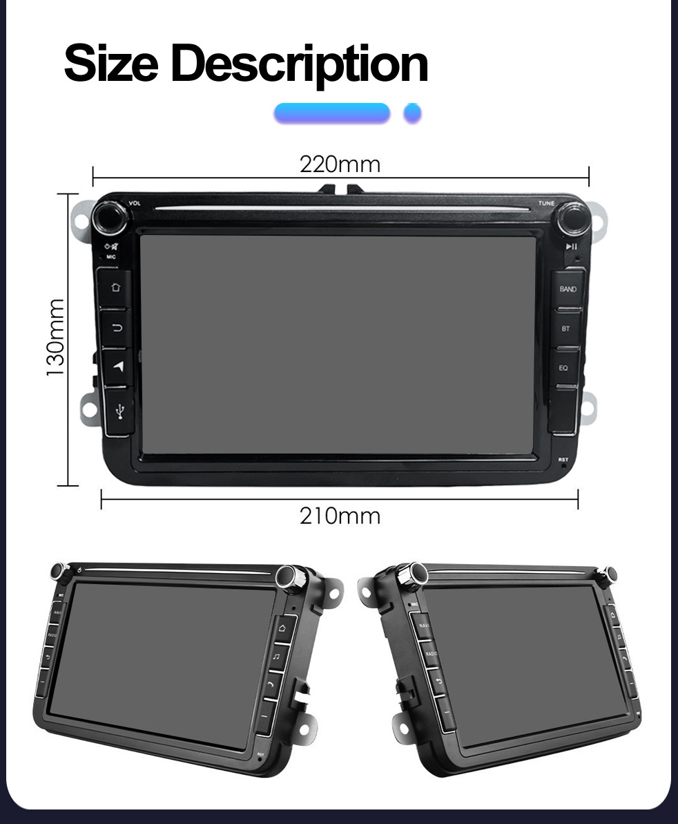 Suitable for 8-inch Volkswagen dedicated Android car navigation GPS Bluetooth HD reversing image wireless carpla