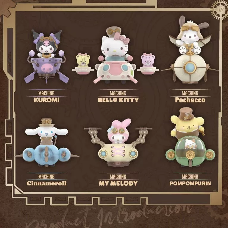 Фигурки в слепой коробке (Sanrio) сериa стимпанк — Kuromi и Hello Kitty, коллекционные украшения, сюрприз 6+ вариантов