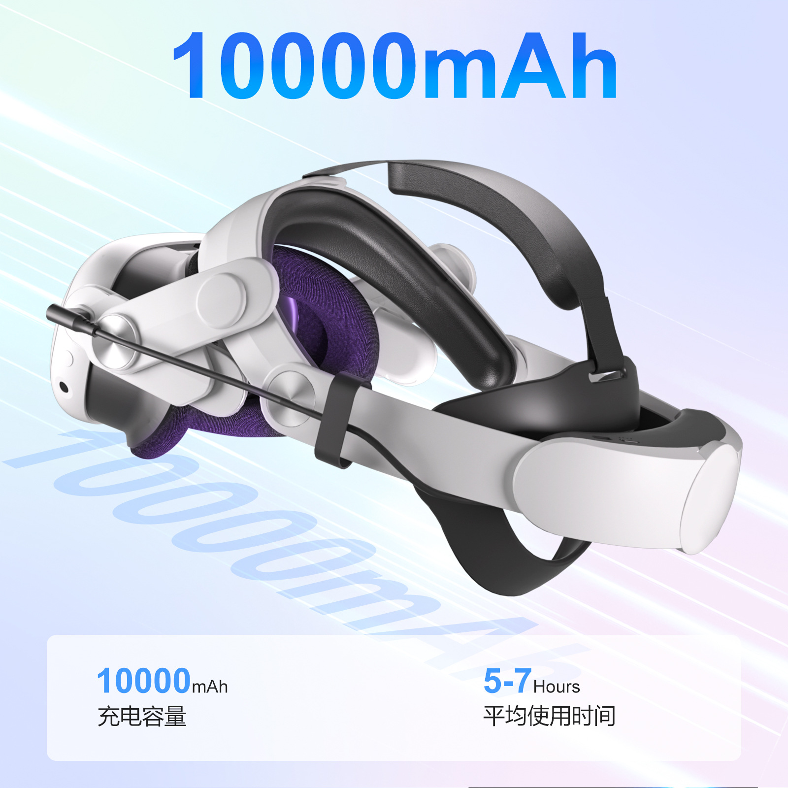 Meta Oculus Quest 2 3 accesorios Elite cabeza desgaste ajustable VR gafas recargables 10000mAh