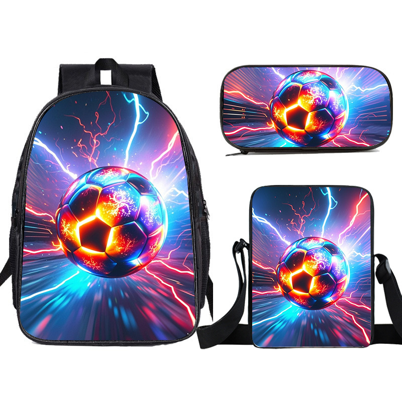 Mochila de fútbol para estudiantes de primaria, bolsas de bolsillo simples, mochila infantil de gran capacidad, mochila impresa D-Made