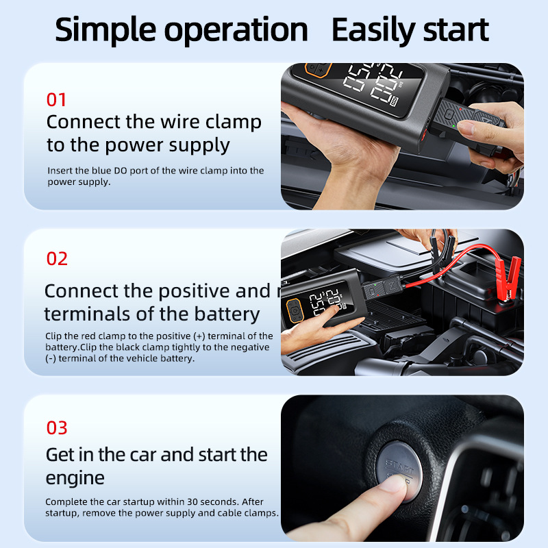 Cross-Border Car Emergency Starting Power Supply, Air Pump, Integrated Power Bank, Battery Jump Starter, Smart Car Device