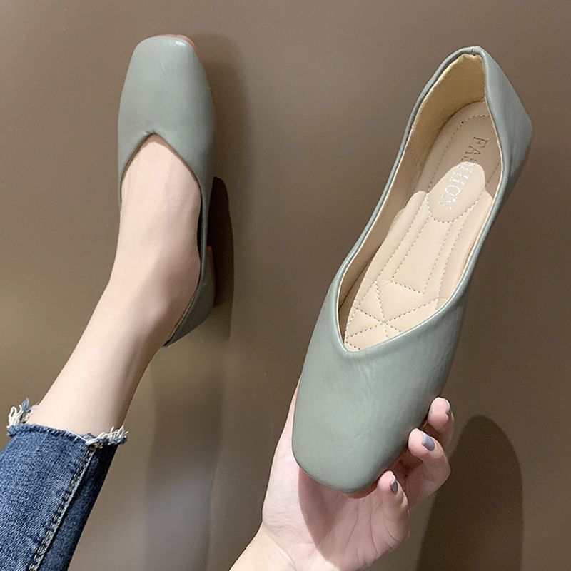 Damen Slipper Mit Eckiger Kappe Rutschfeste Flache Freizeitschuhe_voghion.com