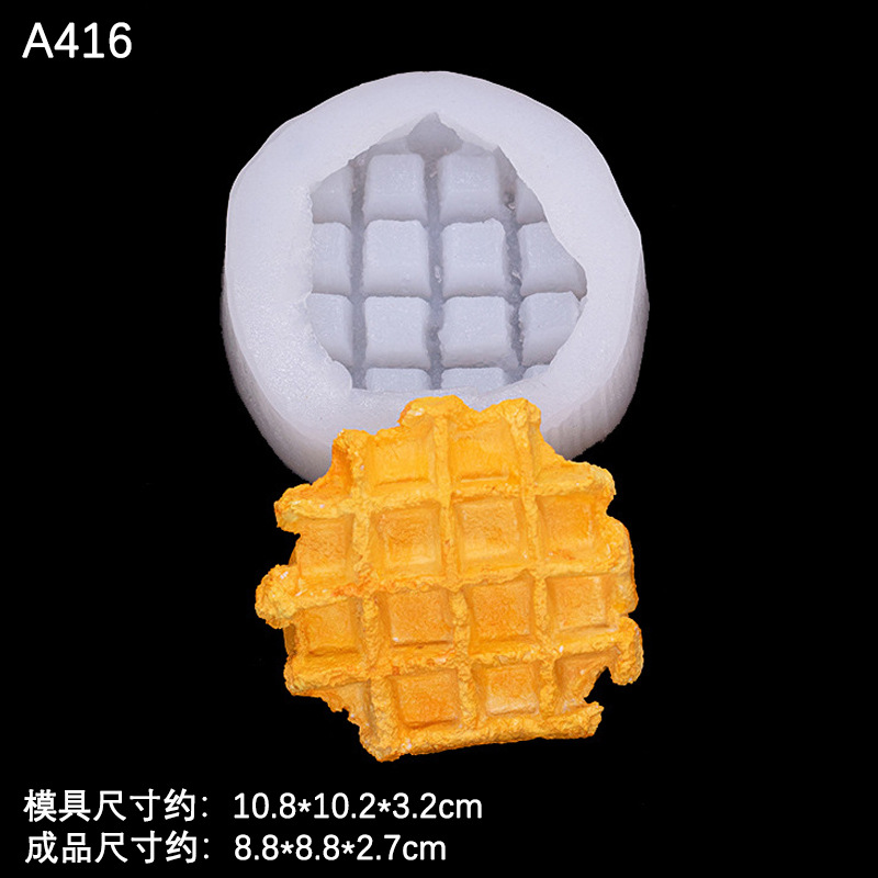 Pan bolsa de cuerno waffle simulación silicona molde jabón hecho a mano aromaterapia vela yeso accesorios para hornear
