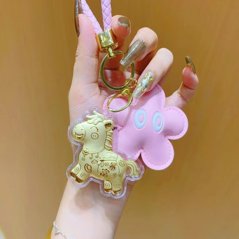 Keychain Pure Gold 999, Instant Wealth, Leather, Creative, Personalized, Cute Bow, Gold Phone Chain, Small Gift Keychain Pure Gold 999, Instant Wealth, Leather, Creative, Personalized, Cute Bow, Gold Phone Chain, Small Gift