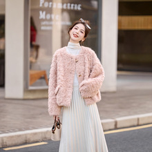皮毛一体外套女2025秋冬新款高级感宽松加厚保暖毛毛上衣 HE5515