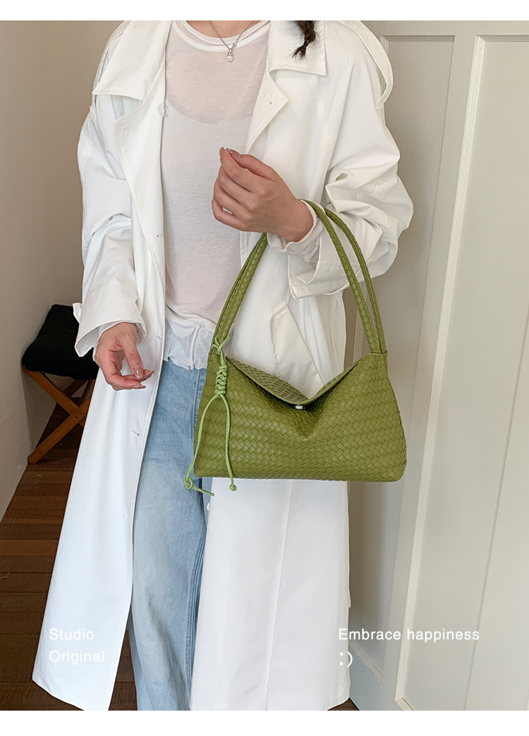 Gewebte Schultertasche Für Damen, Retro Unterarm Dumpling Tasche_voghion.com