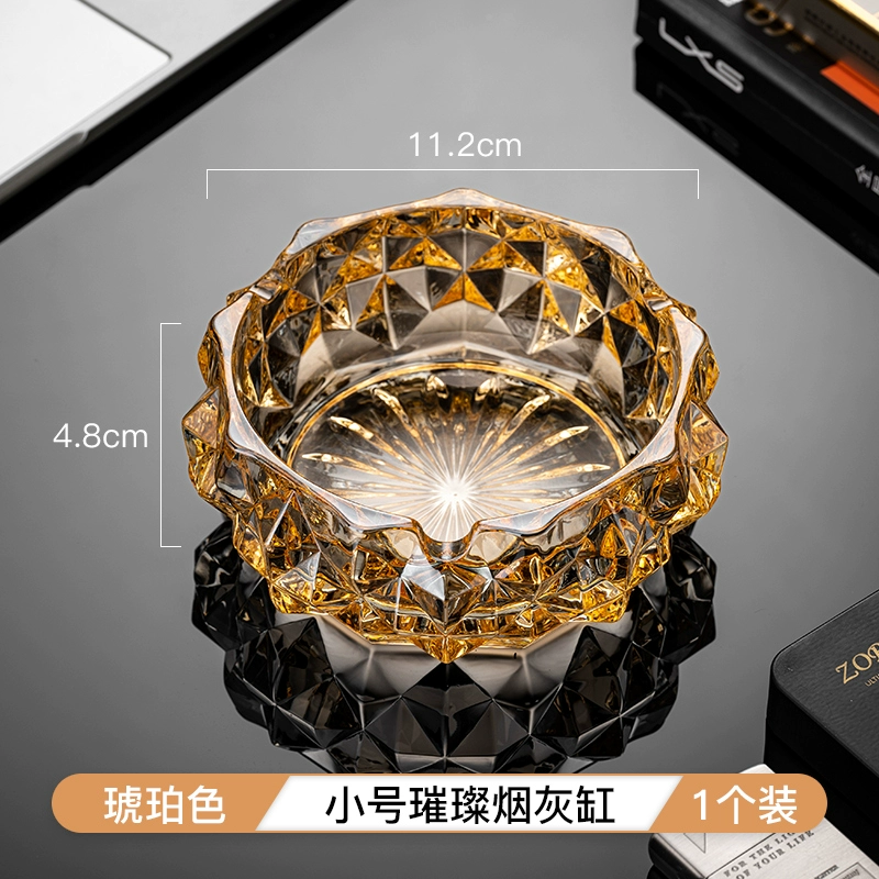 Big glass ashtray for commercial use for office, light luxury style