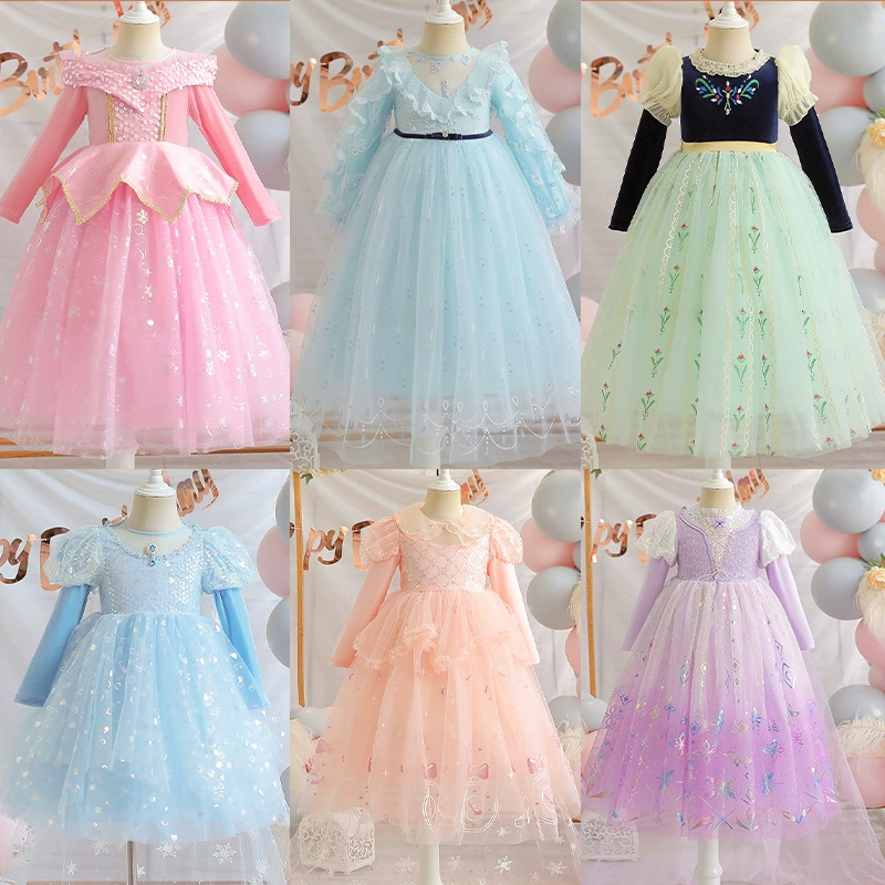 Autumn brand cute long-sleeve for princess, dress, “Frozen”, halloween