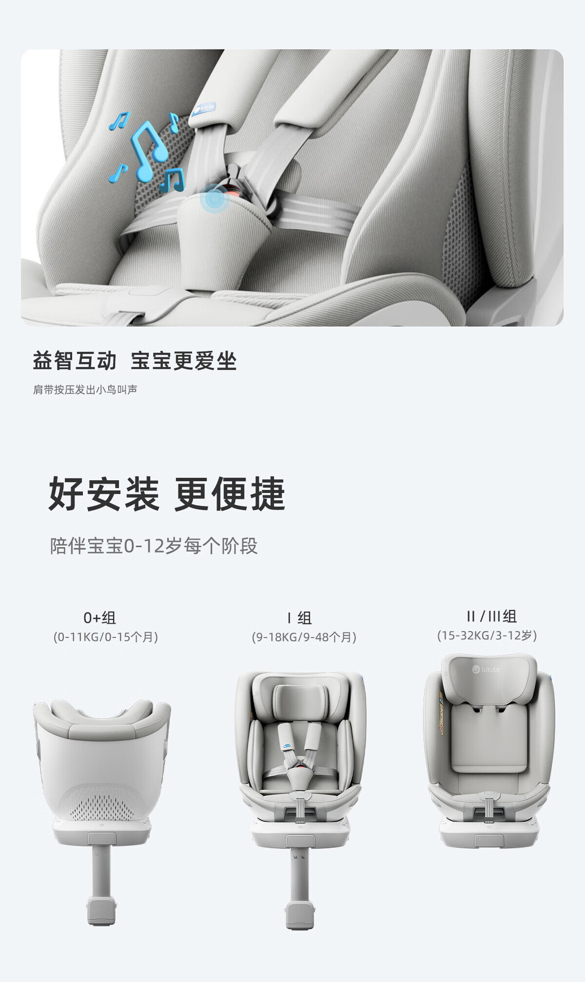 Lutulutuyue Pro Kids Safety Seat Newborn Baby 0-12 Years Old Car Smart Ventilation Isize
