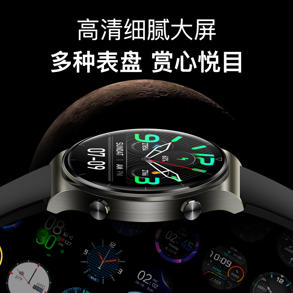 Tecnología negra reloj de salud inteligente deportes al aire libre ritmo cardíaco presión arterial oxígeno en la sangre Salud en tiempo real reloj de monitoreo del sueño