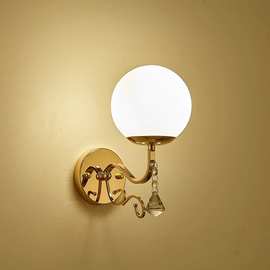 壁灯卧室床头灯简约现代北欧客厅背景墙金色带开关墙壁led灯具