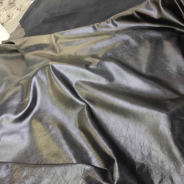 黑色摔纹油蜡机车服装牛皮革头层牛皮革机车服现货