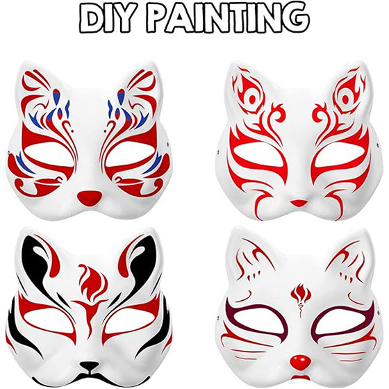Amazon Pulp Cat Face Máscara DIY Máscara de graffiti en blanco Jardín de infantes Pintura hecha a mano cos accesorios de baile