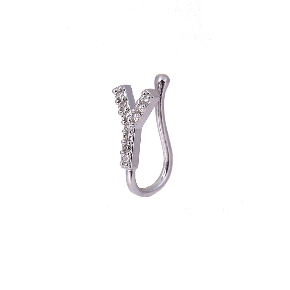 Cross-Border U-Shaped Clip Copper Inlaid Zircon Star Non-Pierced Jewelry Piercing Accessories Ring Nose Stud Wholesale_voghion.com