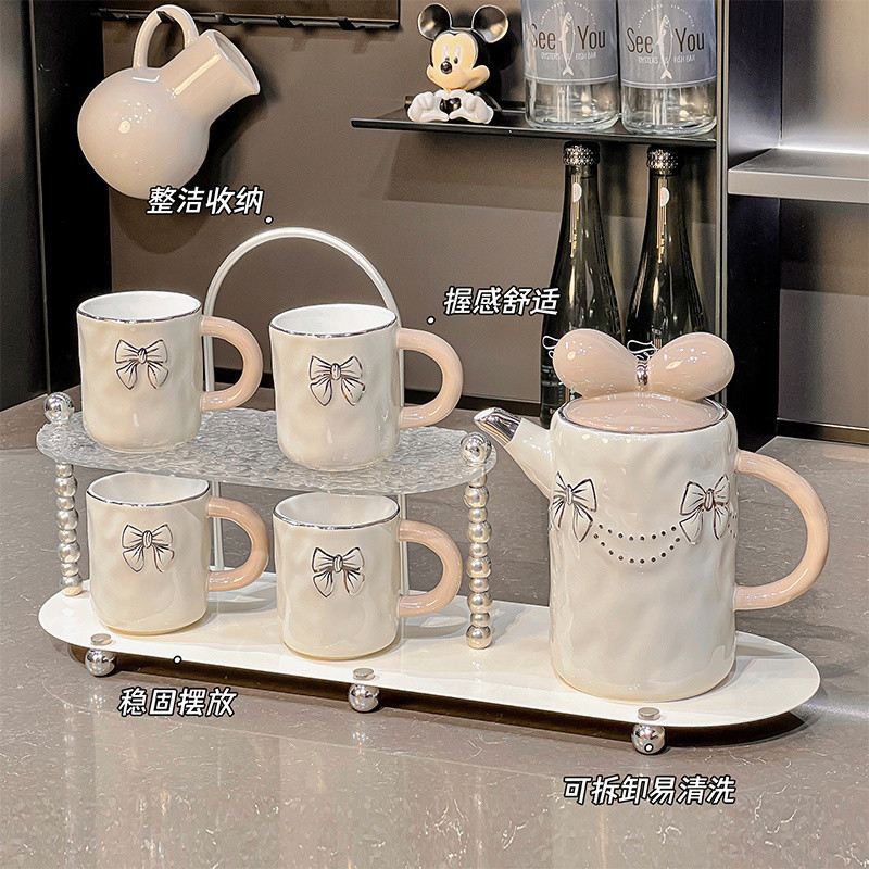 奶油风乔迁新居杯子套装设计感家用客厅水杯水壶茶杯茶具水具整套|undefined