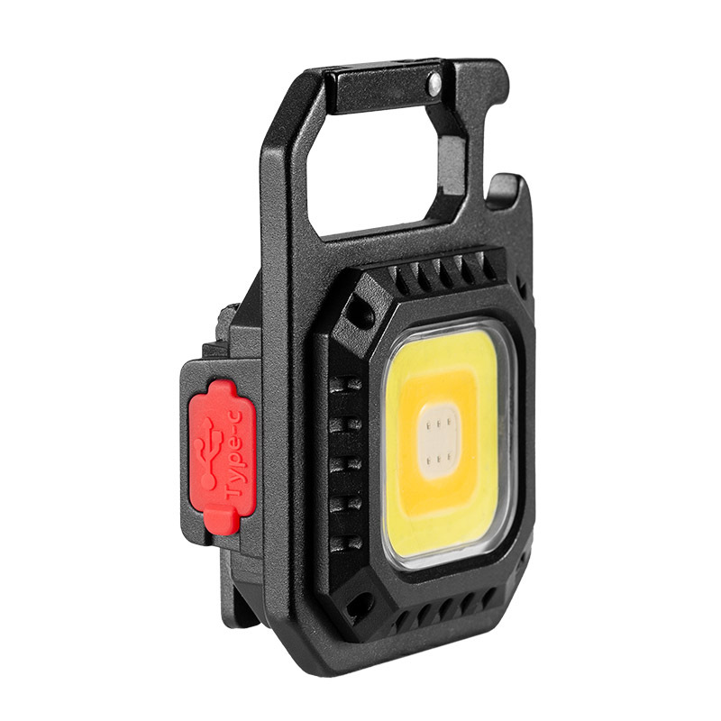 Nuevo mini LED luz fuerte COB linterna llavero luz al aire libre ultraligero portátil rojo y blanco linterna caliente