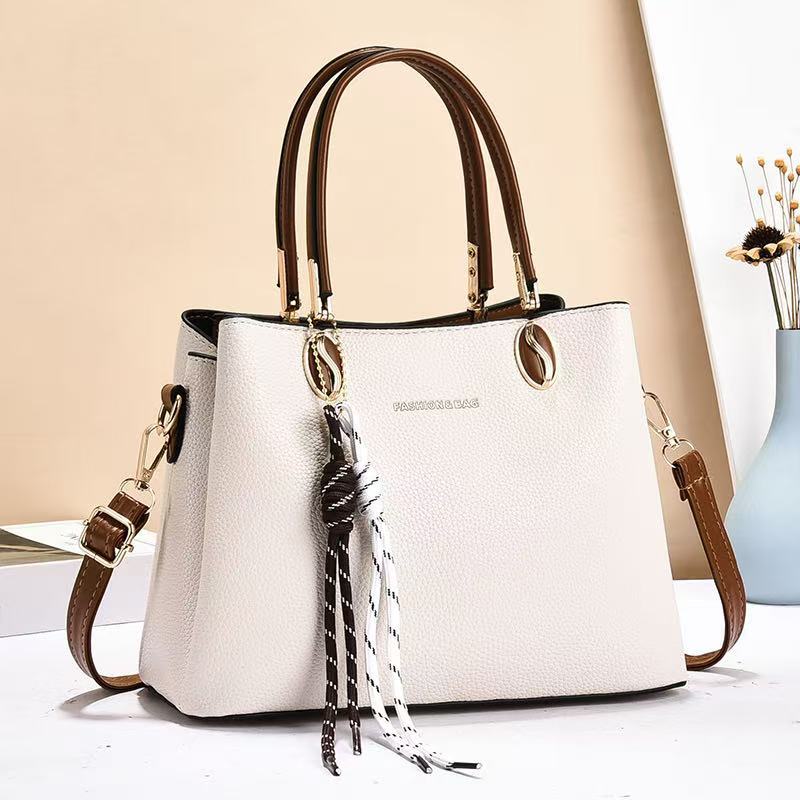 Lichi Pattern Handbag trenzado colgante mochila de viaje bolso de brazo bolso de hombro casual versátil bolso de mano