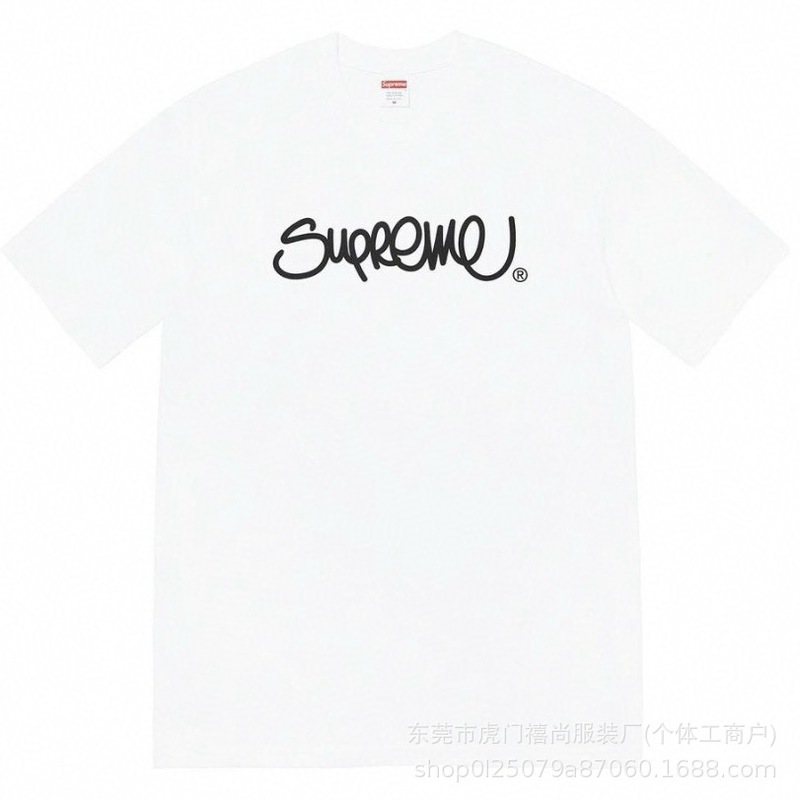 クロスボーダー25ss美潮Supreme文字プリントラウンドネック半袖男女兼用カジュアルTシャツ純綿快適|undefined