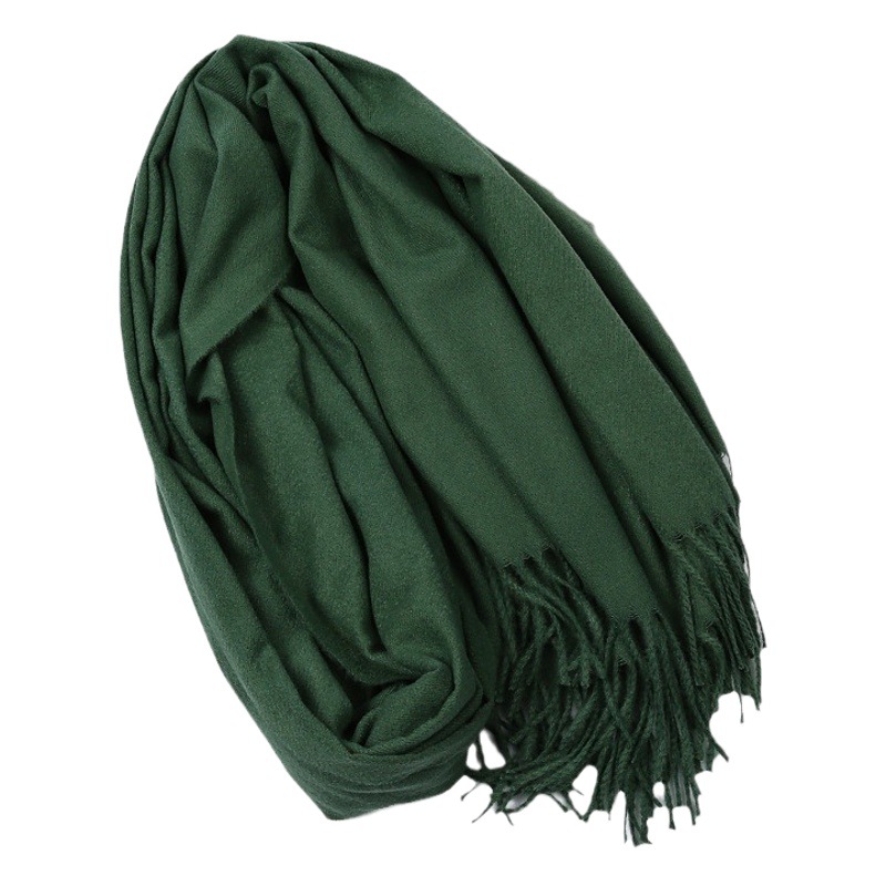 Cashmere solid color scarf women's autumn and winter 220g explosions barbed hair monochrome padded travel warm tassel foreign trade shawl