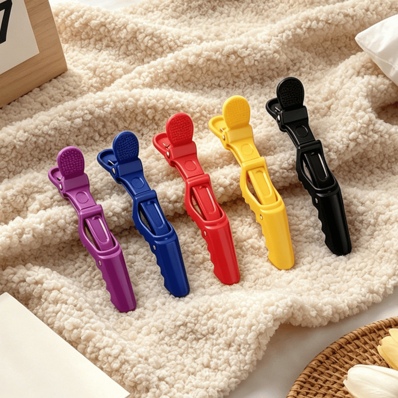 Cross-Border Colored Alligator Clips for Hair Sectioning, Professional Salon Tools for Perming and Dyeing, Plastic Hair Clips for Styling and Fixing