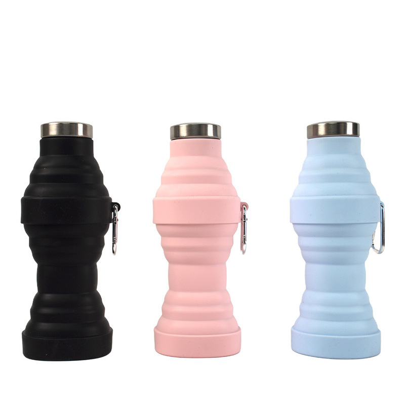 热销爆款硅胶折叠水瓶 创意骑行伸缩杯 便携式户外运动水壶礼品杯|undefined