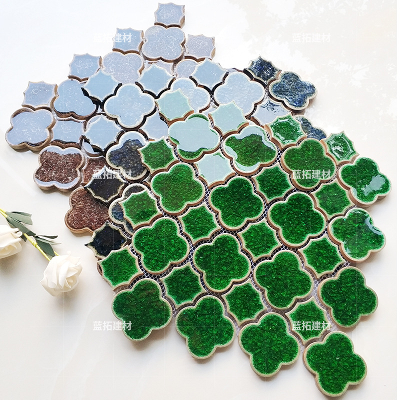 Ice crack ceramic mosaic tile kitchen bathroom entrance background wall decoration plum mosaic interior wall tiles
