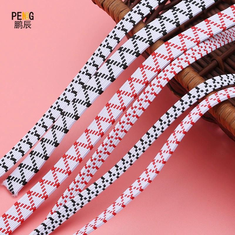 Оптовая высокая эластичная двухслойная резинка плоская утолщенная латексная эластичная веревка одежда эластичная веревка лошадь вязаная крючком эластичная веревка