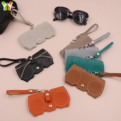 Same style PU leather sunglasses bag ins sunglasses glasses clip outdoor glasses storage bag pendant glasses clip