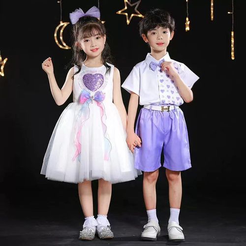  children boys girls purple jazz princess dance dresses school choir costumes dress princess dress kindergarten children performing outfits