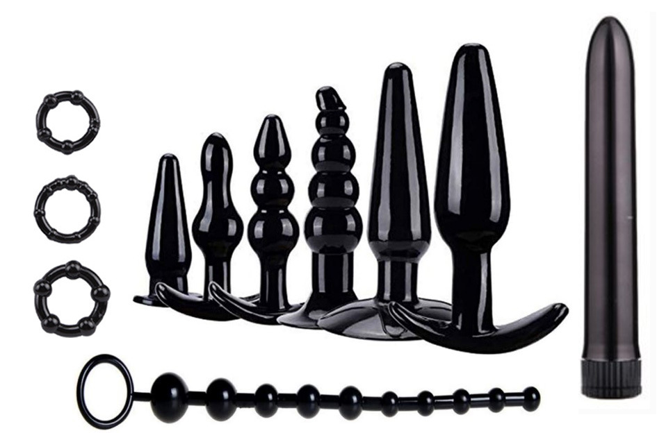 게스트 선택 항문 플러그 11 종 세트 블랙