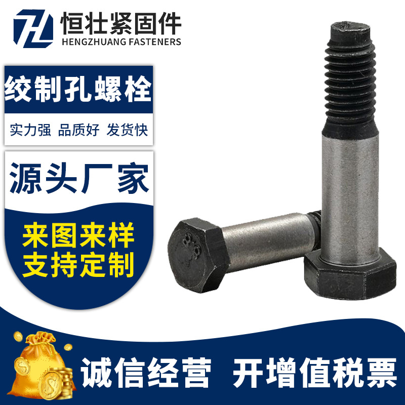 4.8 级高强度绞制孔螺栓 外六角塞打螺栓 联轴靠背销 机械连接专