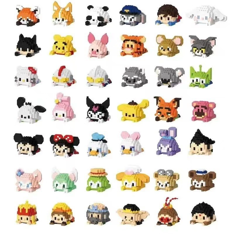 Mini Bricks Building Block Toy, Cartoon Figure Constructor Sets, Multiple Kits 128–949 pcs, Random Box