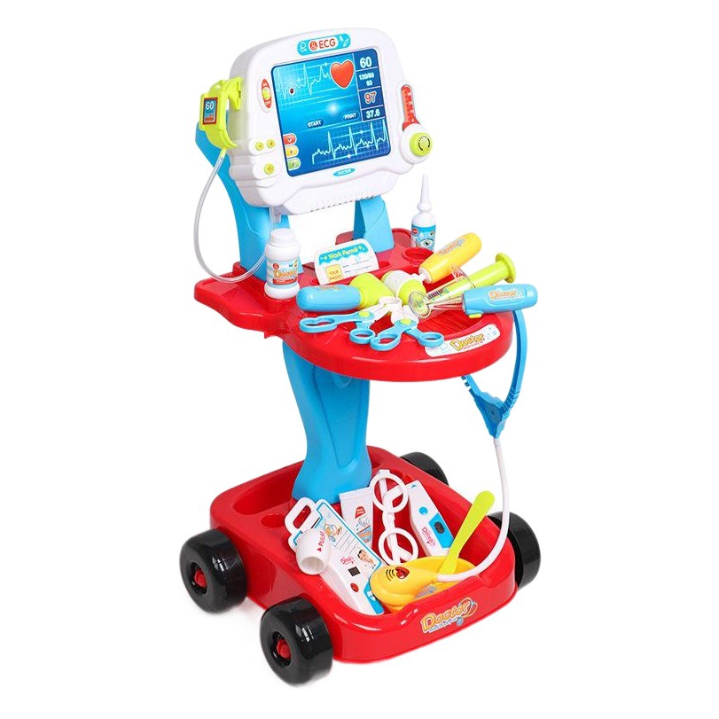 Juguete para niños simulación eléctrica ECG doctor inyección play House niños y niñas caja de la medicina traje carro