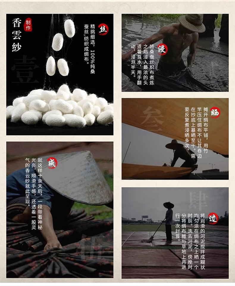 Áo sơ mi nam ngắn tay cổ đứng chất liệu lụa tơ tằm họa tiết vân rùa — Màu đen G6068 chi tiết 3