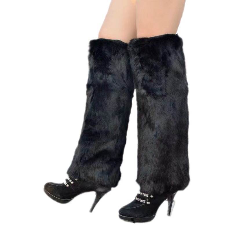 Imitation Fur Boot Set Fluffy Short Socks Fall/Winter Plush Leg Set Long Versatile Fox Fur Shoe Set