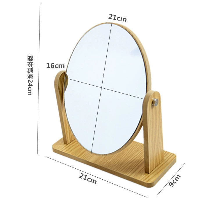 Retro wooden table rotating mirror, internet celebrity