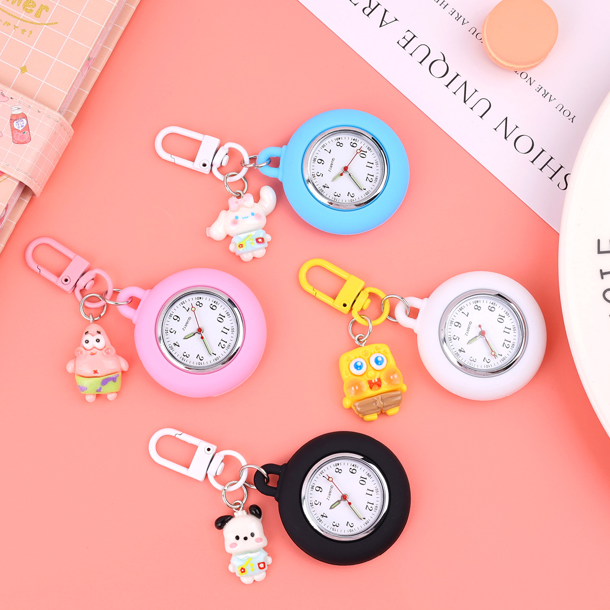 New Compact Quartz Luminous Nurse Watch Cute Cartoon Exam Student Doctor Pocket Watch Pocket Watch